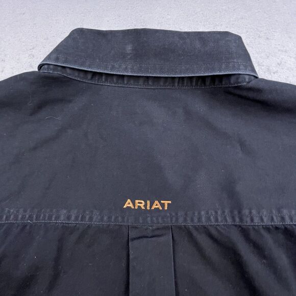 Ariat Shirt Mens XXL Black Long Sleeve Button Down 100% Cotton Workwear Western - Picture 7 of 12